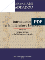 Introduction À La Littérature Berbère - Mohand Akli Haddadou