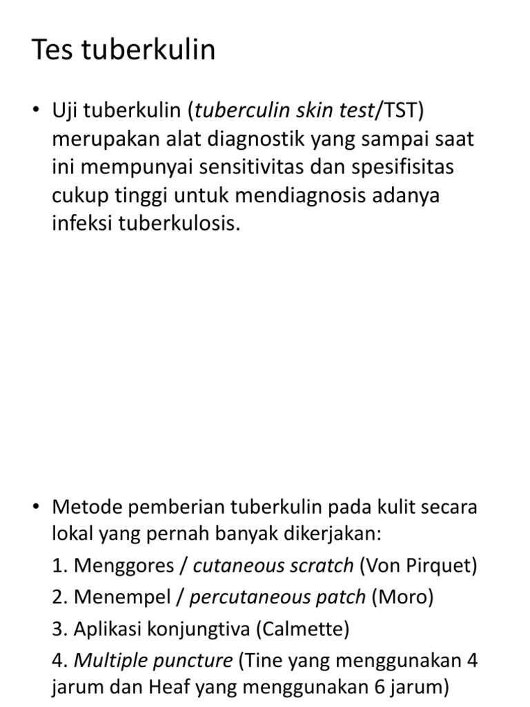 Uji Tuberkulin: Metode dan Interpretasi | PDF