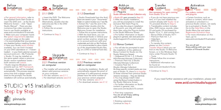 Pinnacle Studio 15 Installation Guide | PDF | Installation (Computer ...