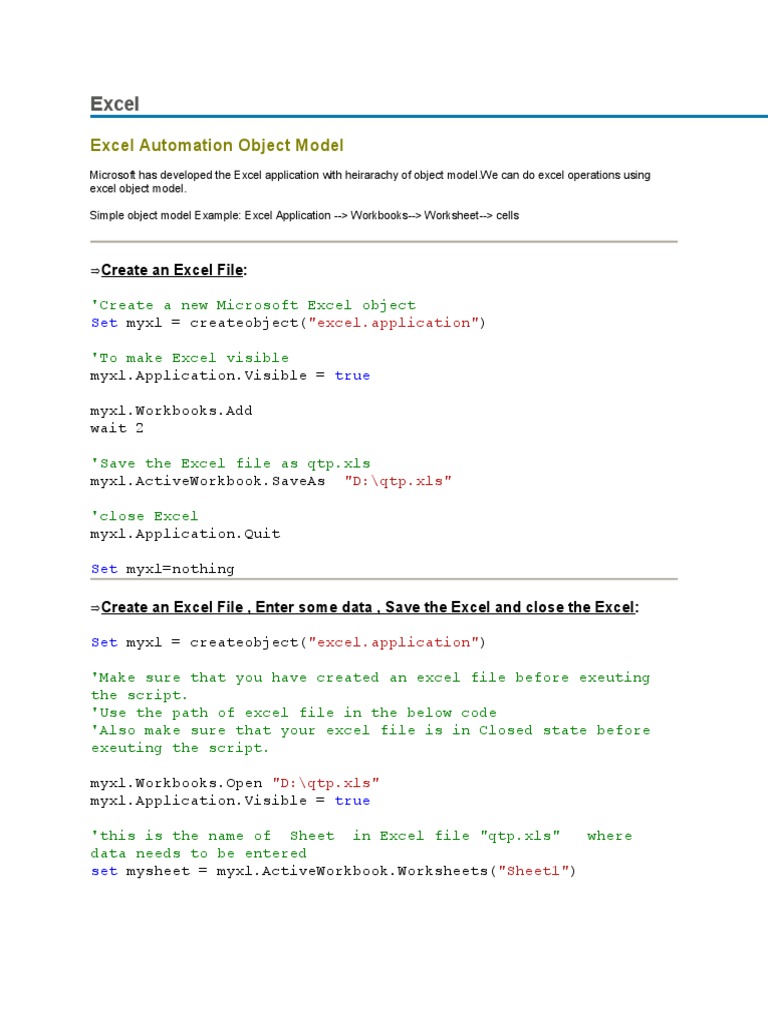 Excel Scripts | Microsoft Excel | Computing