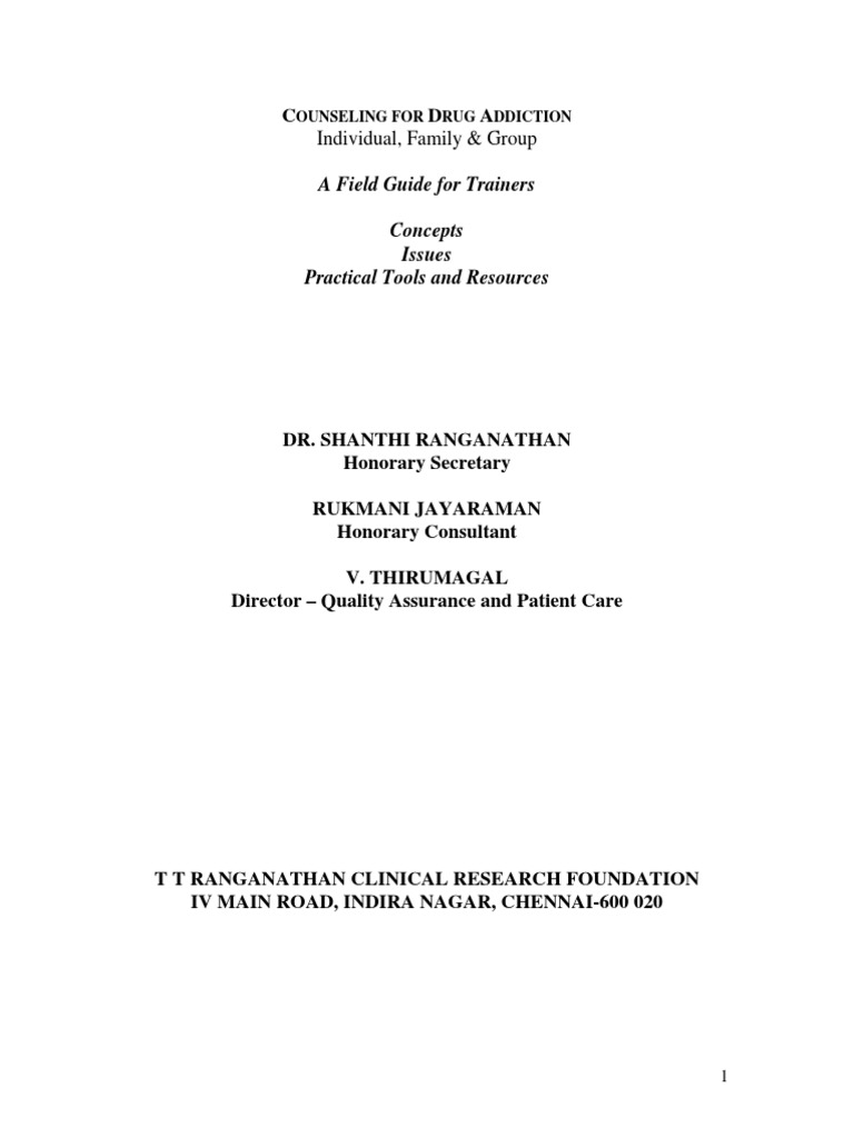 Drug Addiction Counseling Guide | PDF | Occupational Burnout | School ...