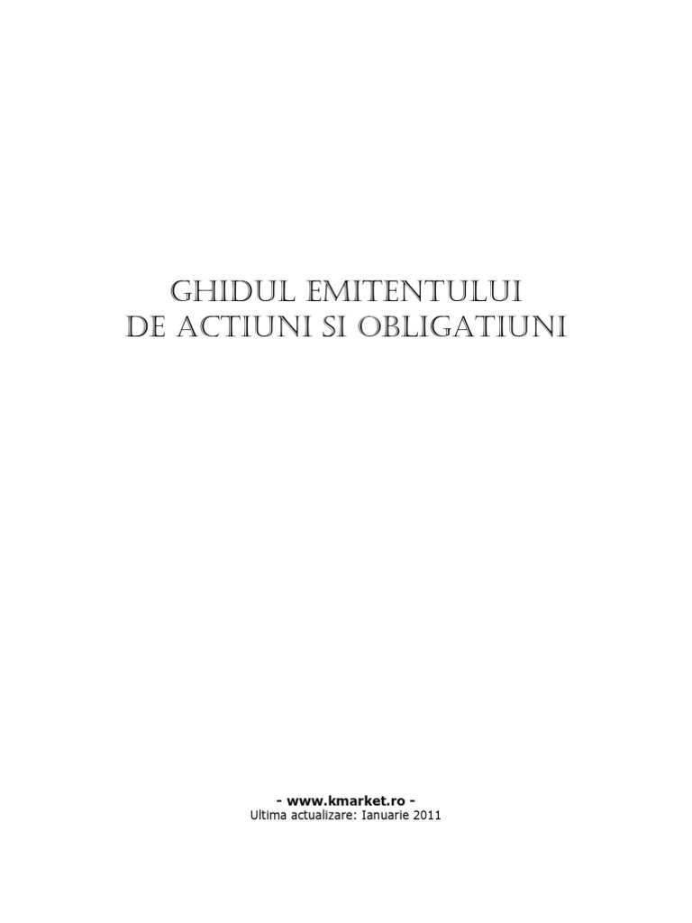 Ghidul Emitentului de Actiuni Si Obligatiuni PDF