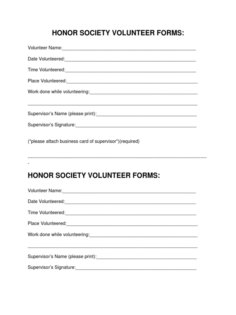 Honor Society Forms | PDF | Business