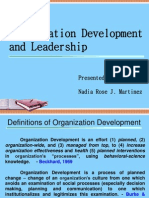 Organization Development and Leadership: Presented By: Nadia Rose J. Martinez