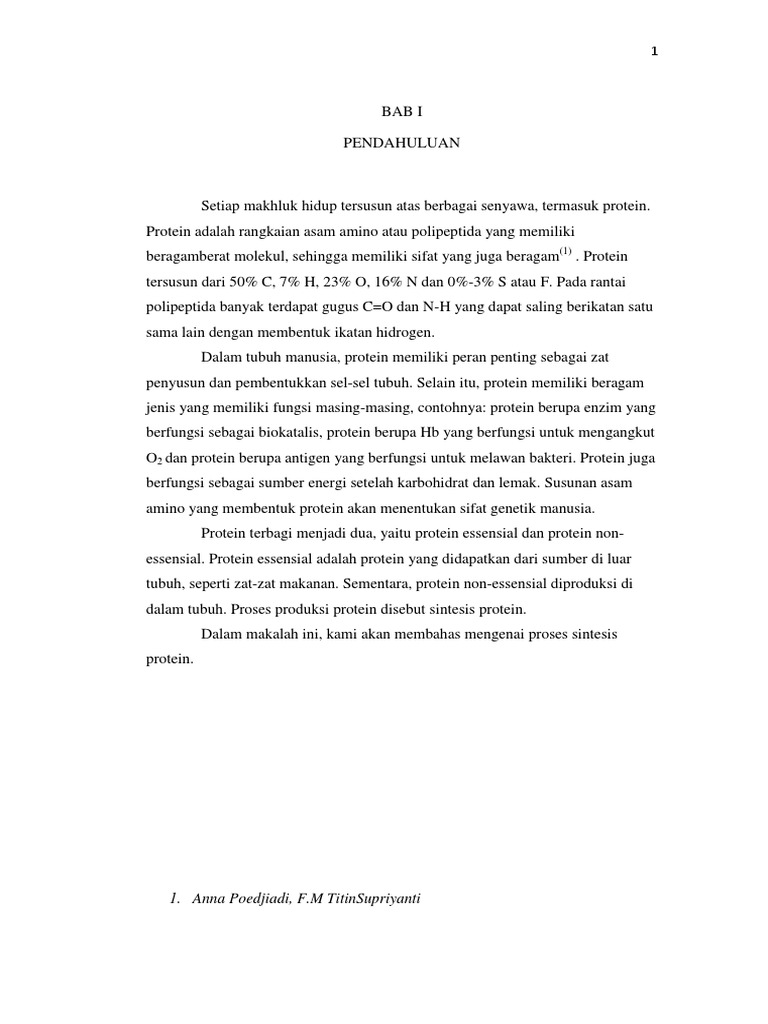 Proses Sintesis Protein dalam Sel | PDF | Kajian Bahasa Asing ...