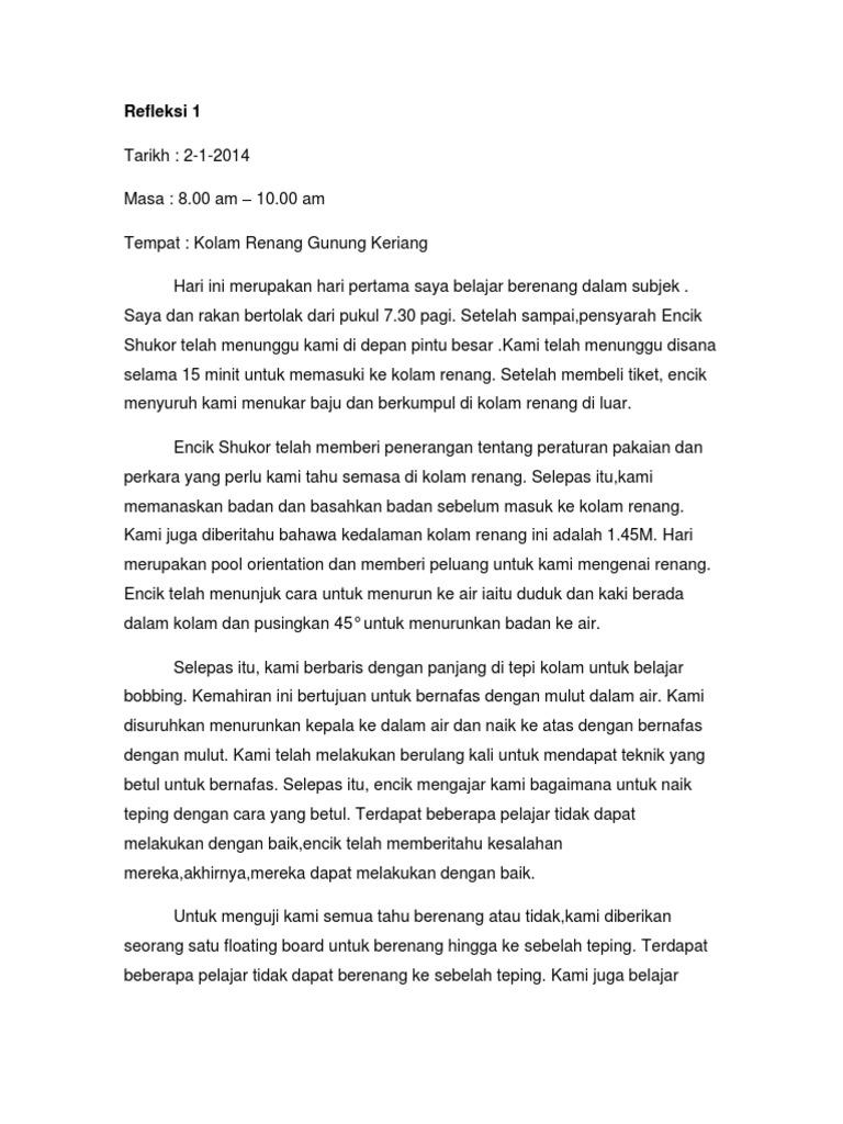 Refleksi Renang Pdf