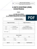 Rencana Mutu Kontrak (RMK) Konstruksi