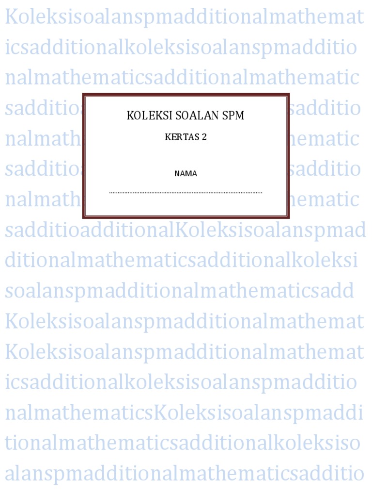 Koleksi Soalan Spm Add Maths  Elementary Geometry  Geometry