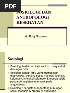 Sosiologi Dan Antropologi Kesehatan
