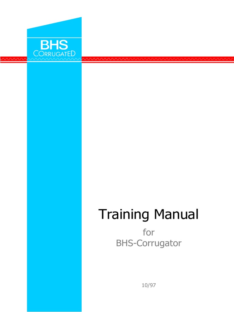 BHS Corrugator Training Manual | PDF | Knife | Machines