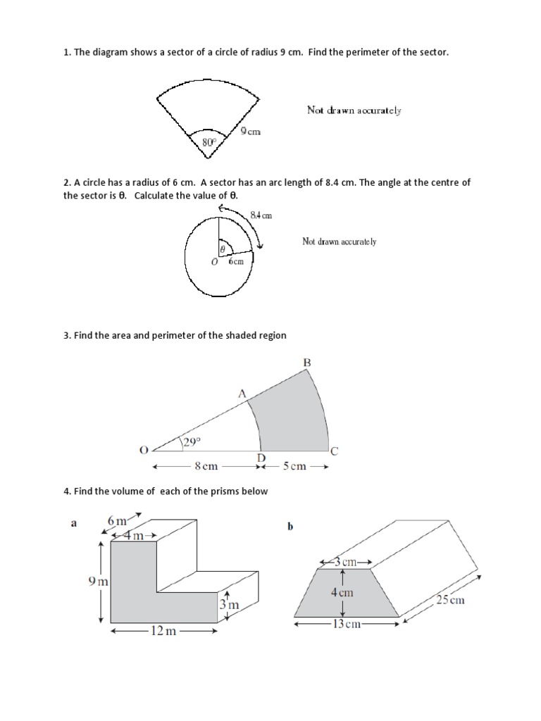 Mensuration Worksheet