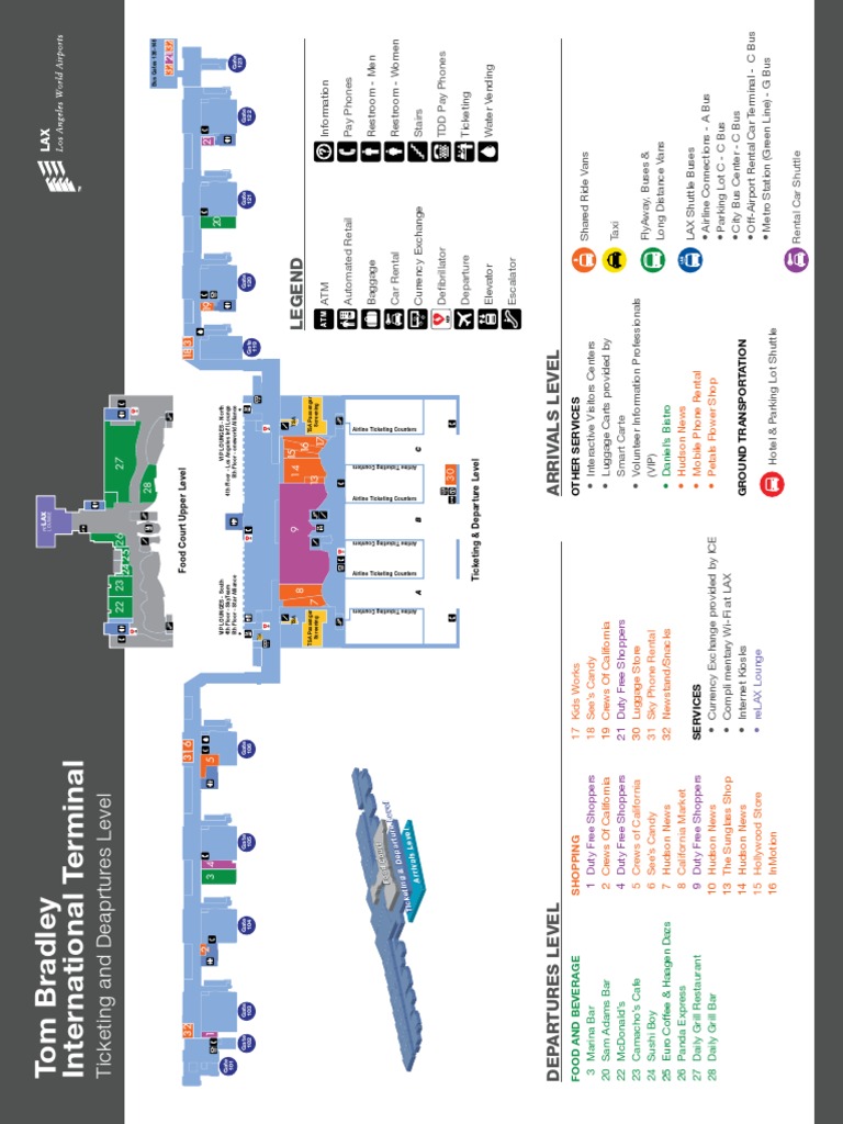 LAX Tom Bradley International Terminal Map PDF