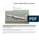 Liste Des Pasagers FltMH370