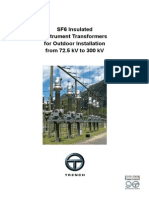 SF6 Insulated Instrument Transformers For Outdoor Installation From 72.5 KV To 300 KV