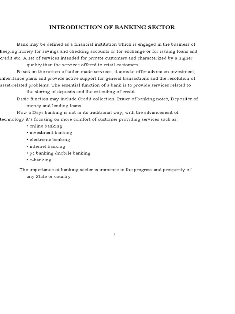 Overview of Banking Sector Functions | PDF | Nationalization ...