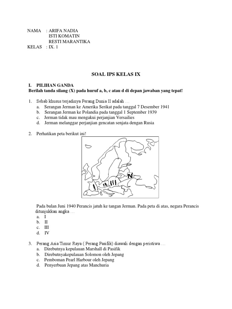 Soal Pilihan Ganda Ips Kelas 9 Pdf