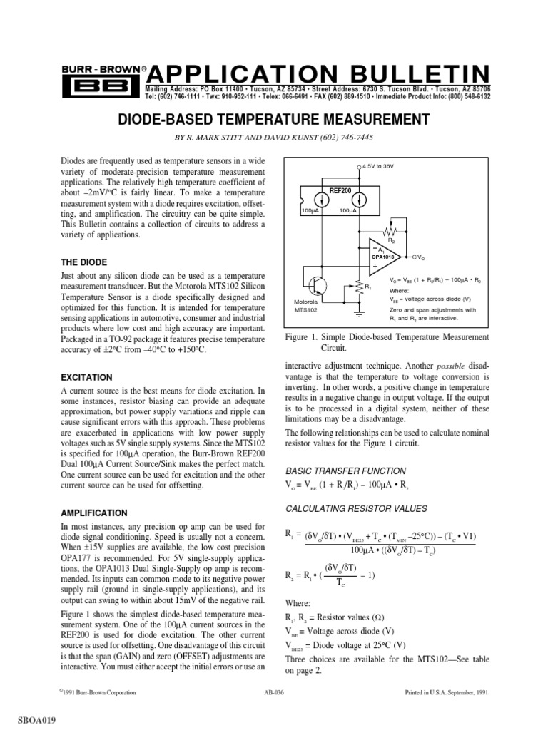 Application Bulletin DiodeBased Temperature Measurement PDF