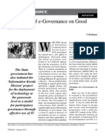 Impact of e Governence on Good Governance Yojana January 2013