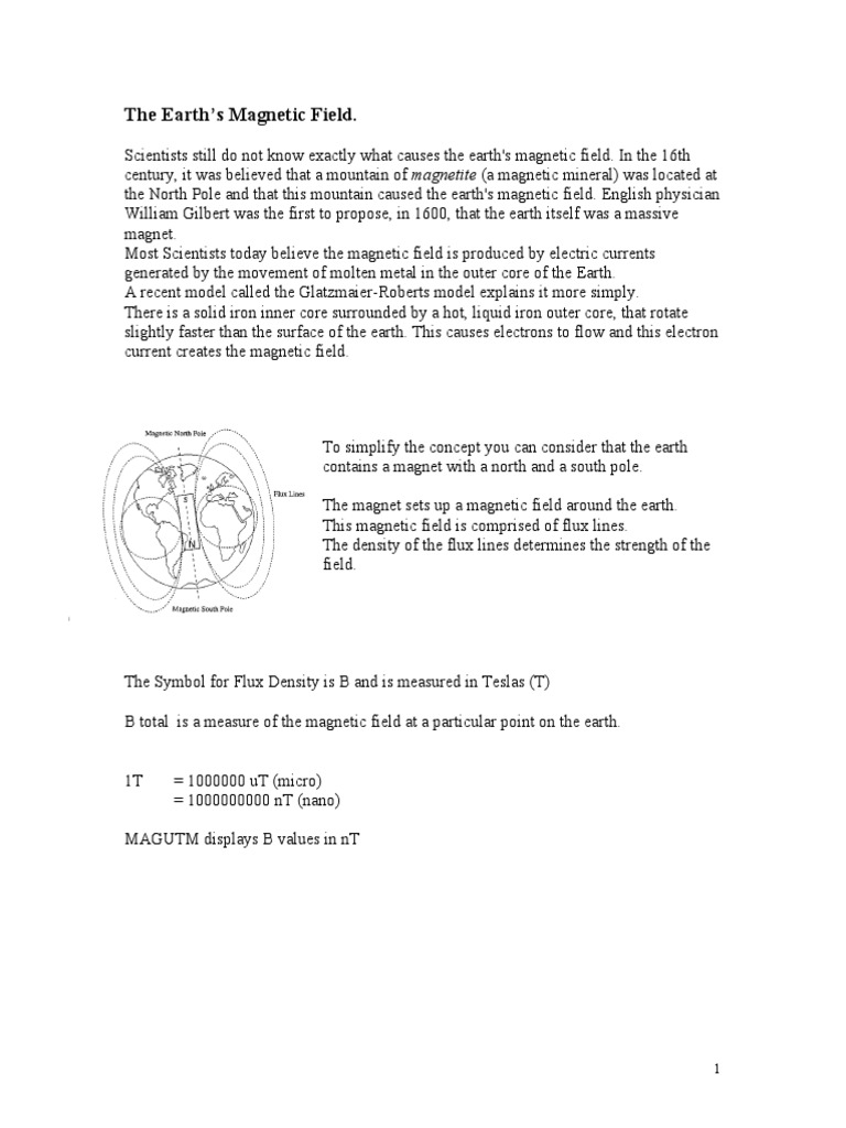 The Earth's Field Basics PDF PDF Earth's Field