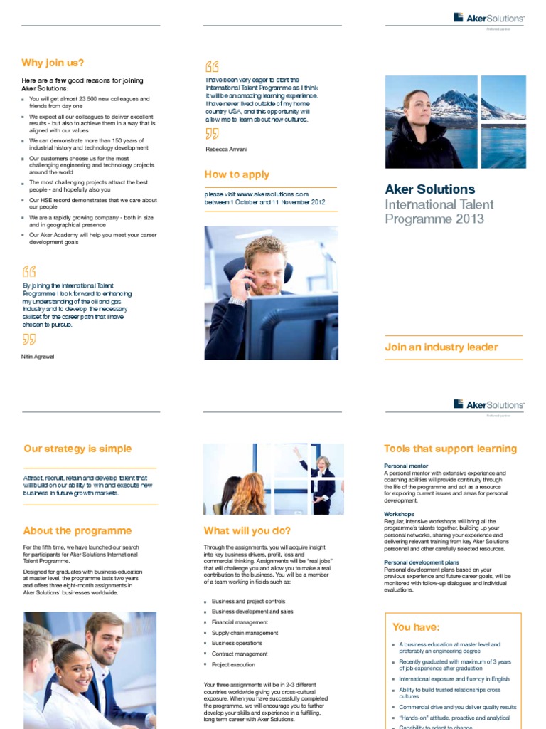 Join Aker Solutions' International Talent Program | PDF | Personal ...