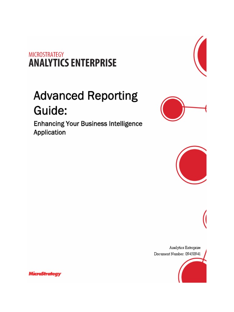 Microstrategy Advanced Reporting PDF Sql Business Intelligence