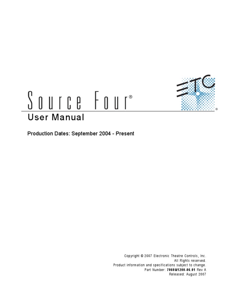 Manual de Usuario Source Four | PDF | Manufactured Goods | Equipment