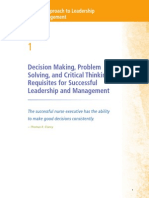 Chapter 1 - Decision Making, Problem Solving, Critical Thinking