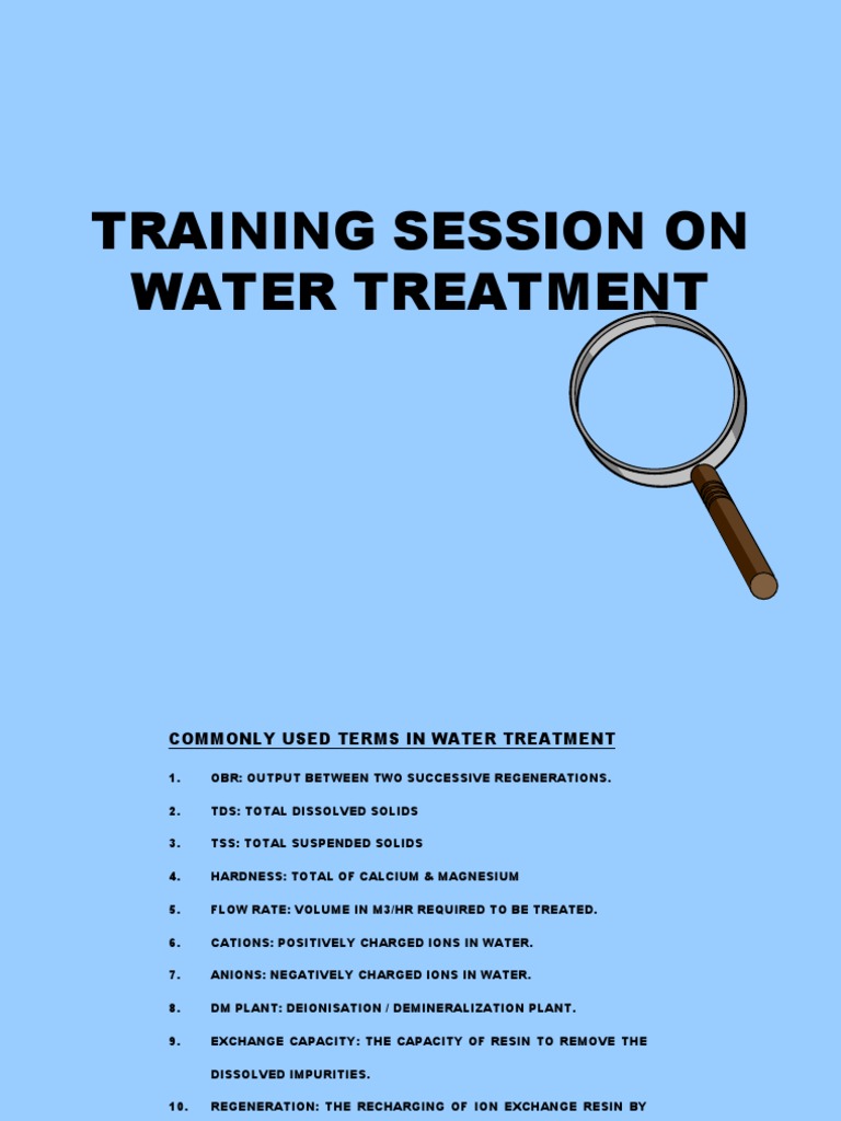 Water Treatment Training Session Guide | PDF | Membrane | Osmosis