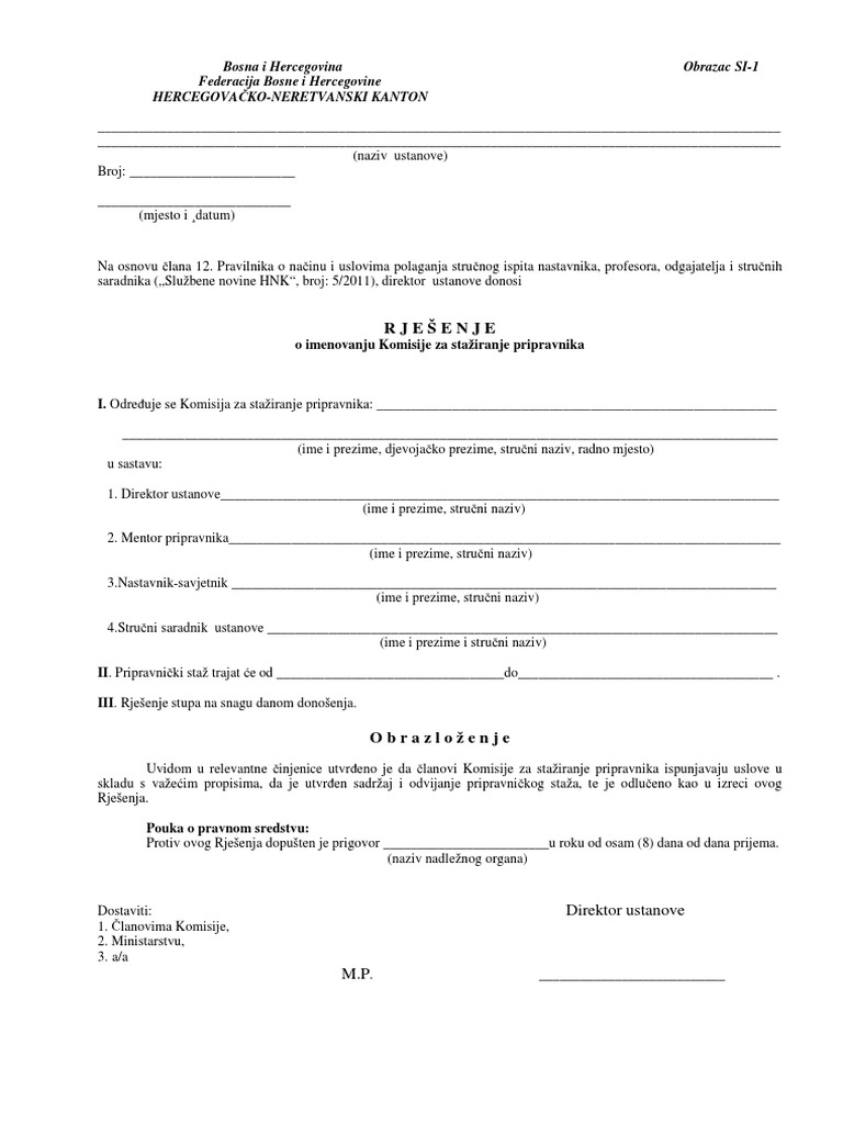 Obrazac SI-1 B | PDF