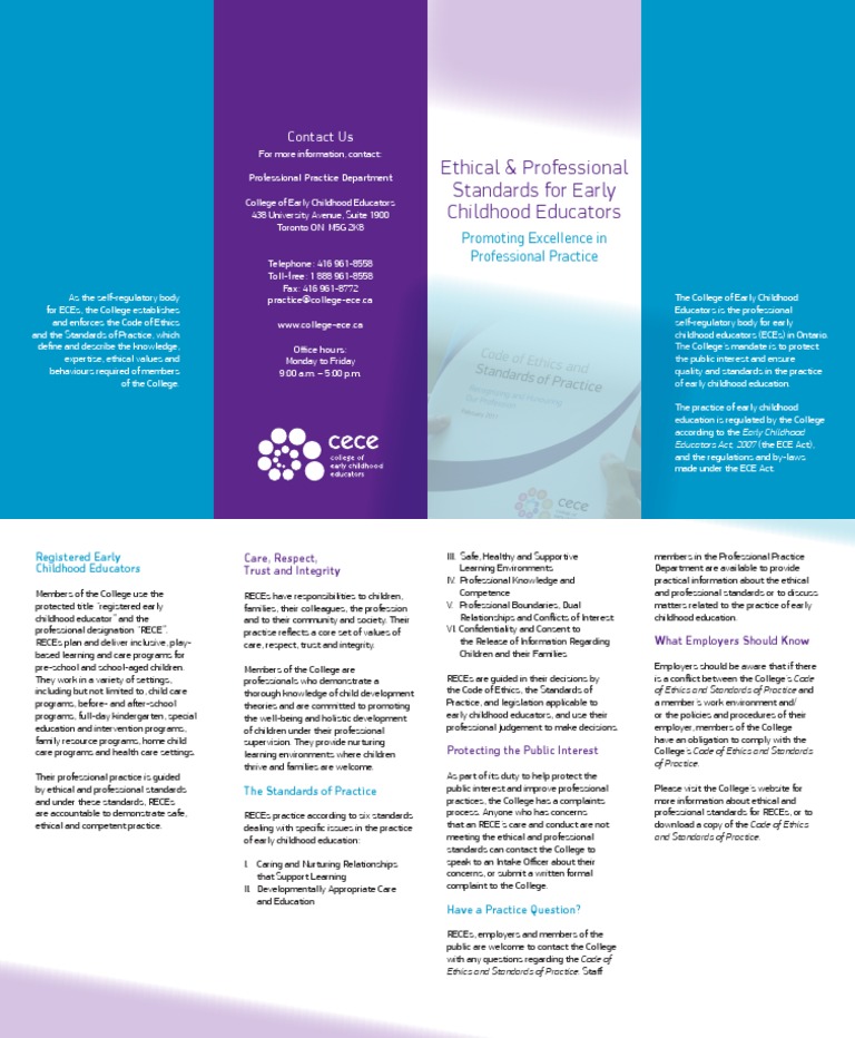 Cece Brochure Code Ethics Standards Practice English Web | PDF | Child ...