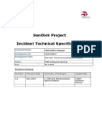 Sandisk Project Incident Technical Specification: Revision History
