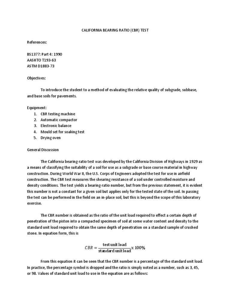 California Bearing Ratio Test Guide | PDF | Soil | Nature