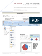 Excel 2007 CheatSheets