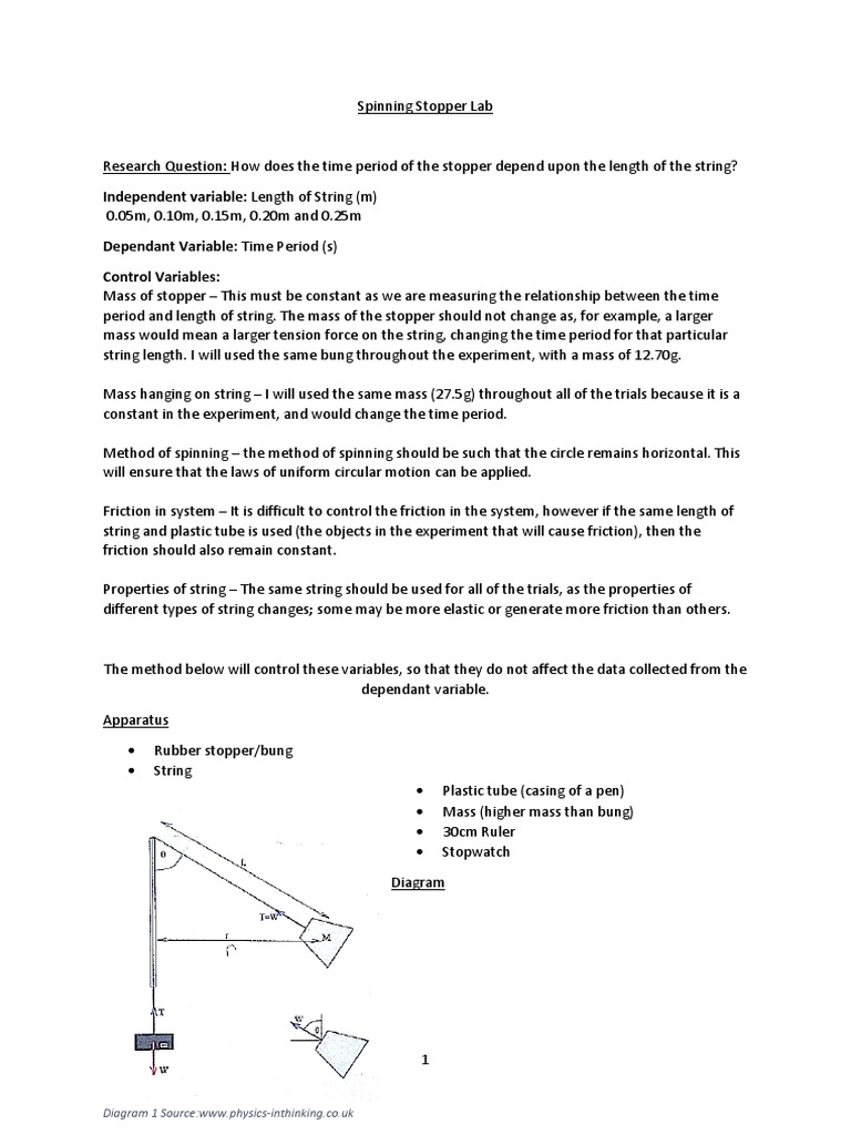 Spinning Stopper Lab Physics PDF Observational Error Uncertainty