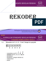 Rekoder. Kursus Ju Muzik Tahun 4