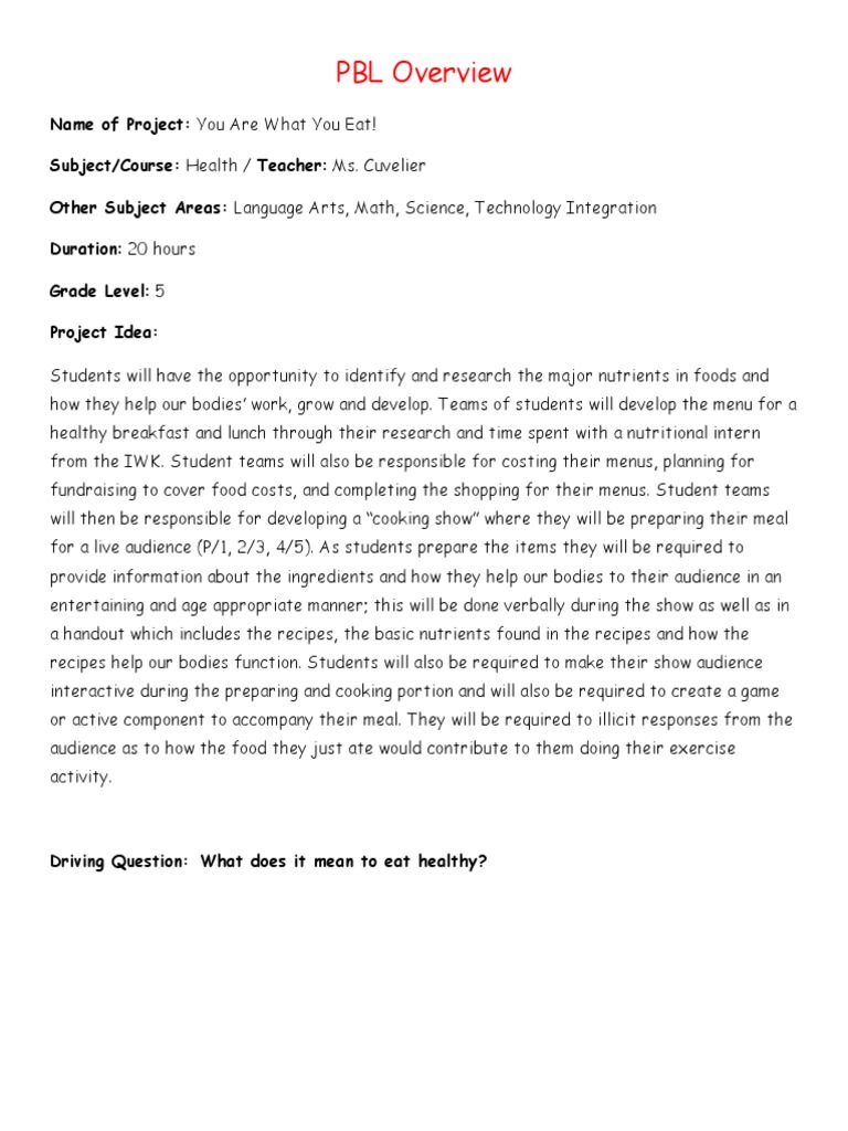PBL Detailed Description Final2 | PDF | Educational Technology ...