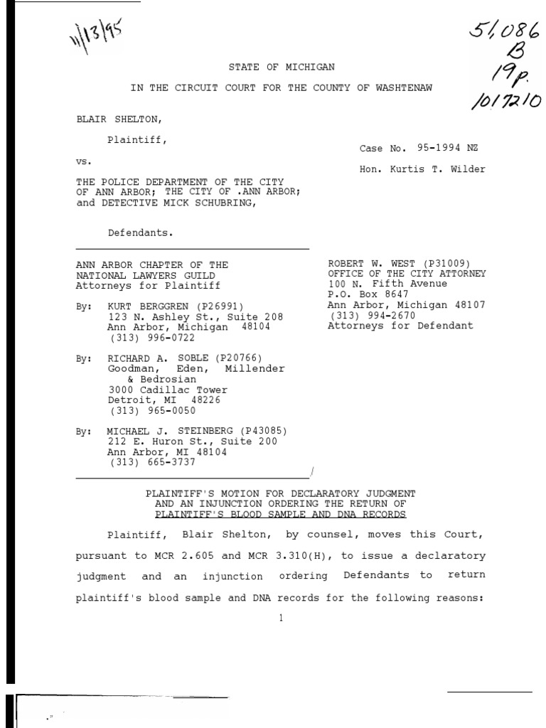 State of Michigan in The Circuit Court For The County | PDF ...