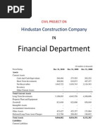 Financial Report of Construction Company