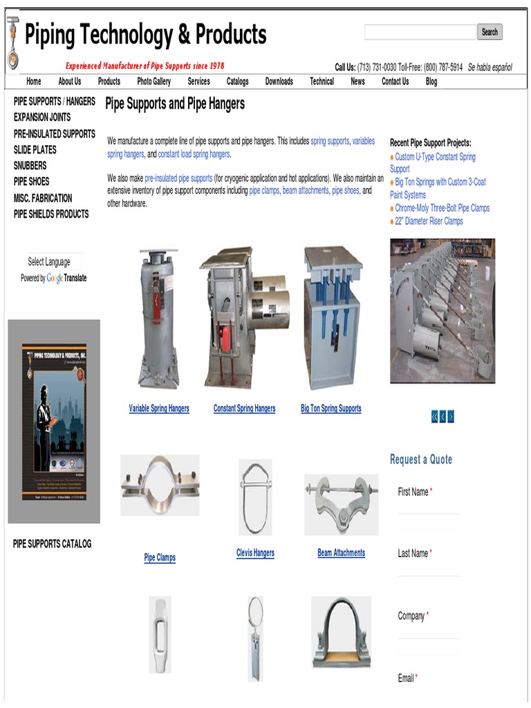 Pipe Hangers, Pipe Supports, Variable and Constant Spring Hangers | PDF ...