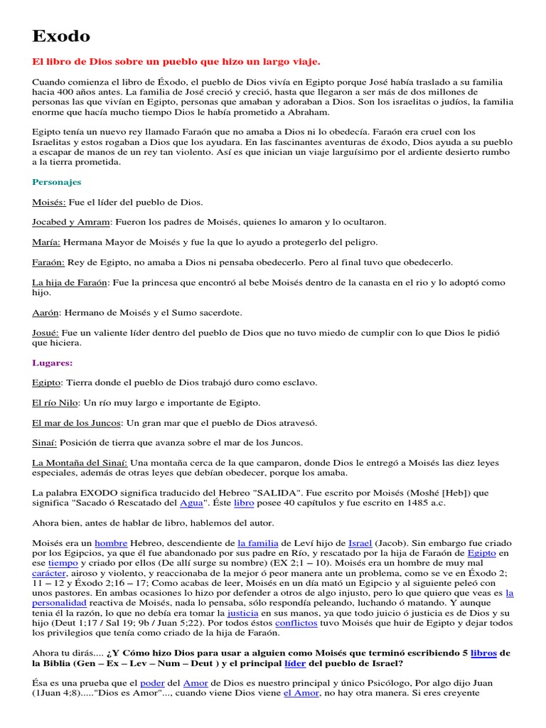 Estudio del Libro de Éxodo | PDF | Religión y espiritualidad