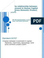 The Relationship Between Investment in Human Capital and Gross Domestic Product (DGP)