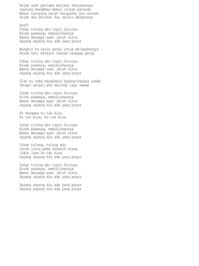 Lirik Lagu Merindu Lagi Yovie N Nuno Pdf