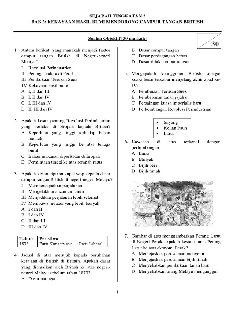 SEJARAH TINGKATAN 2