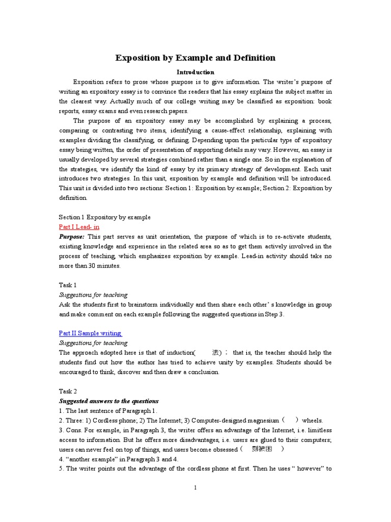 Exposition by Example & Definition | PDF | Definition | Parachuting