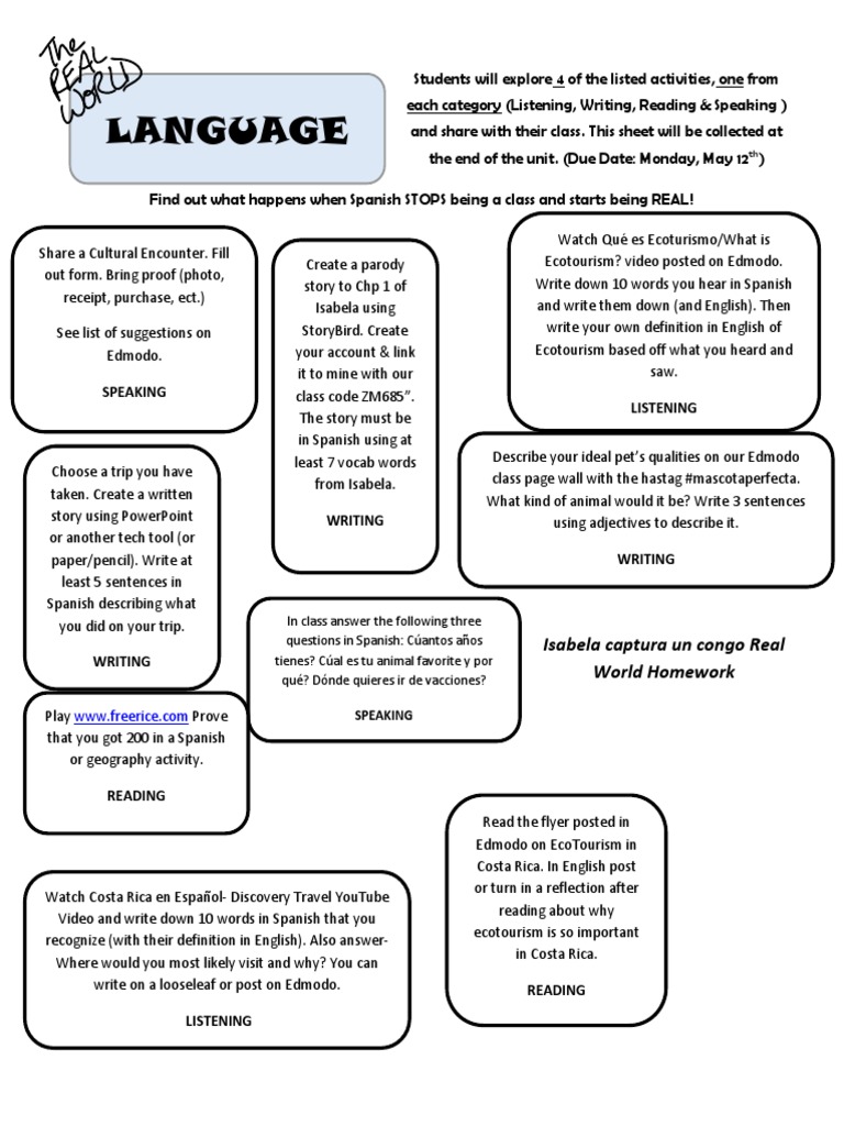 Language Isabela Captura Un Congo Real World Homework PDF
