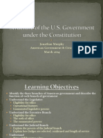 Structure of The Us Government Under The Constitution