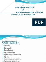 Single Phase Matrix Converter As Single Phase Cyclo - Converter