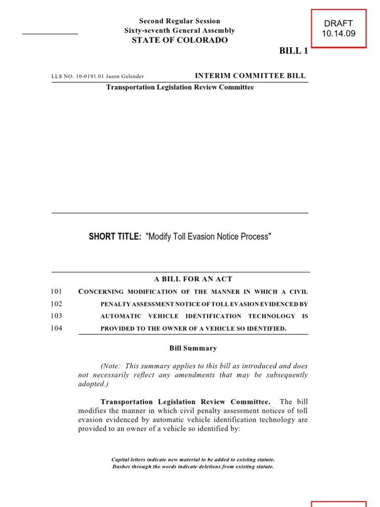 Modify Toll Evasion Notice Process | PDF | Civil Penalty | United ...
