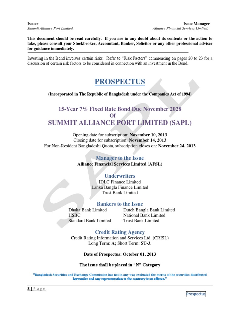 PROSPECTUS Bonds (Finance) Credit (Finance) Free 30day Trial