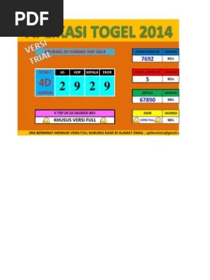 Aplikasi Togel Sgp 2014